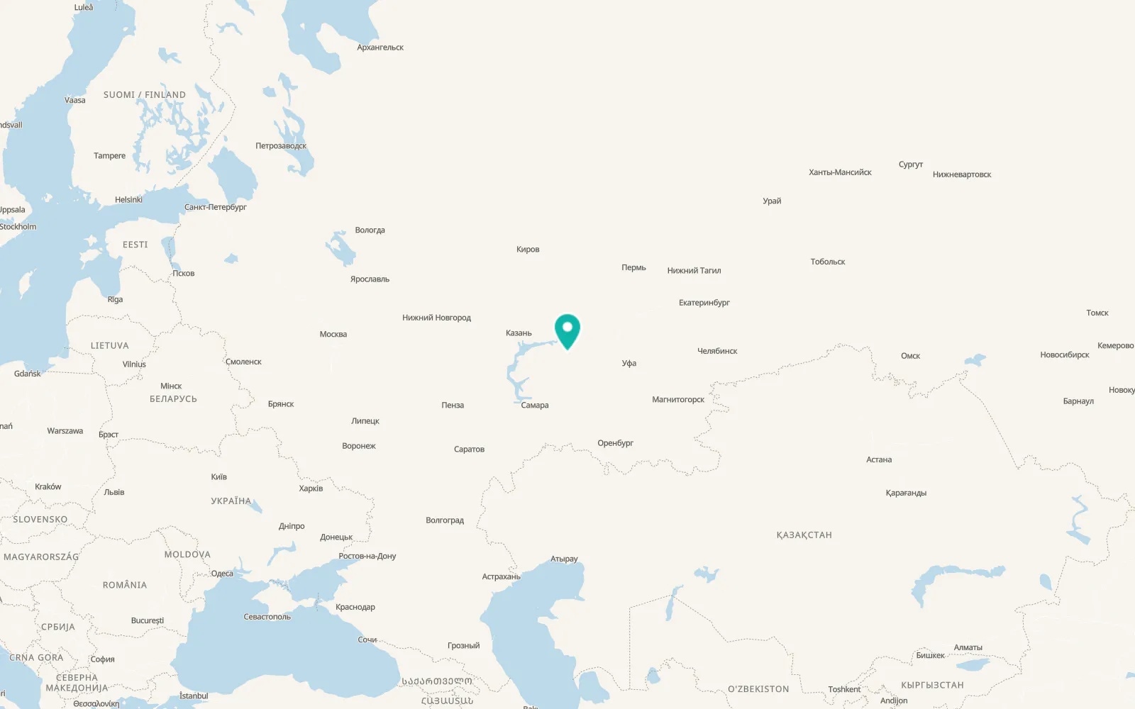 Map of Russkiy Aktash
