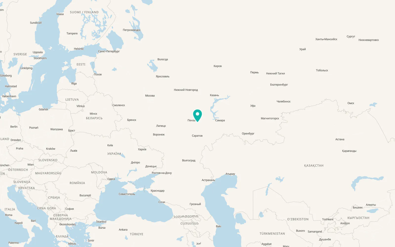 Map of Russkiy Kameshkir