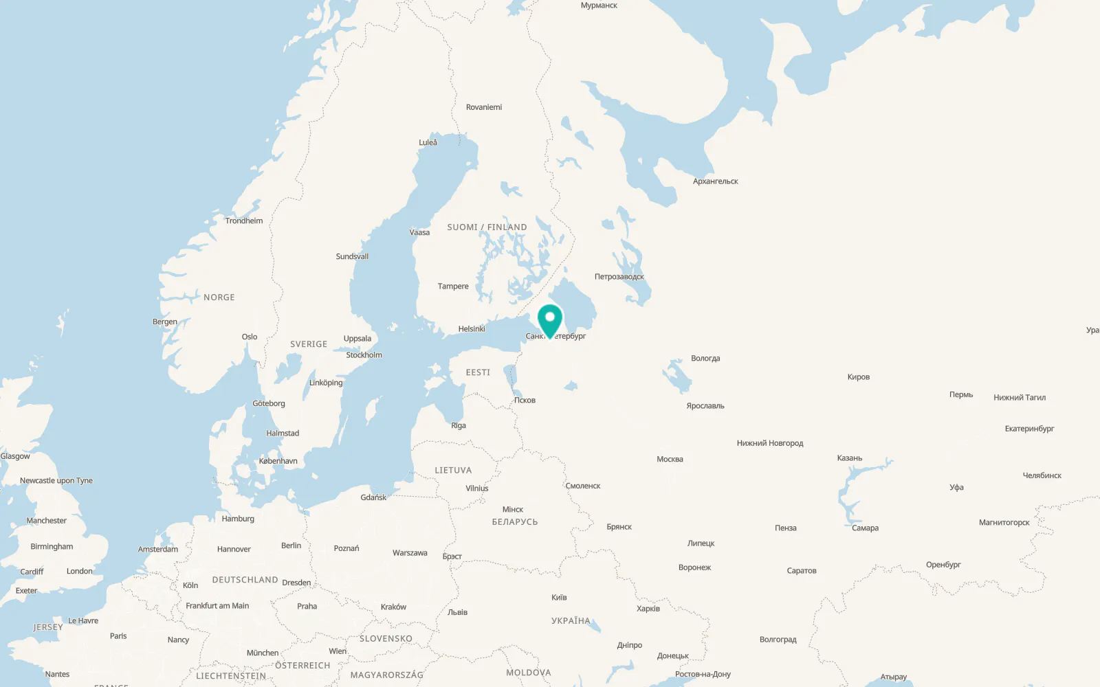 Map of Russko-Vysotskoye