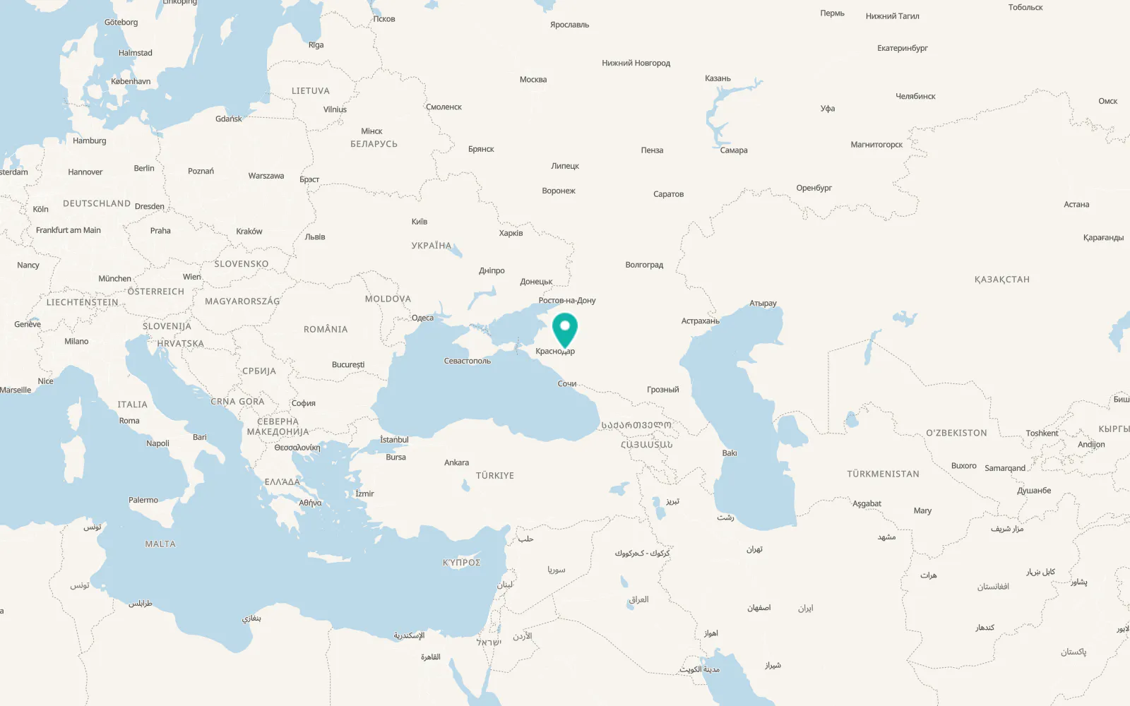 Map of Ryazanskaya