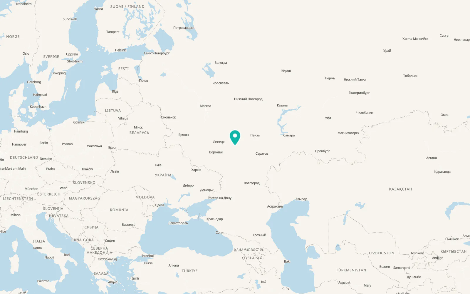 Map of Rzhaksa