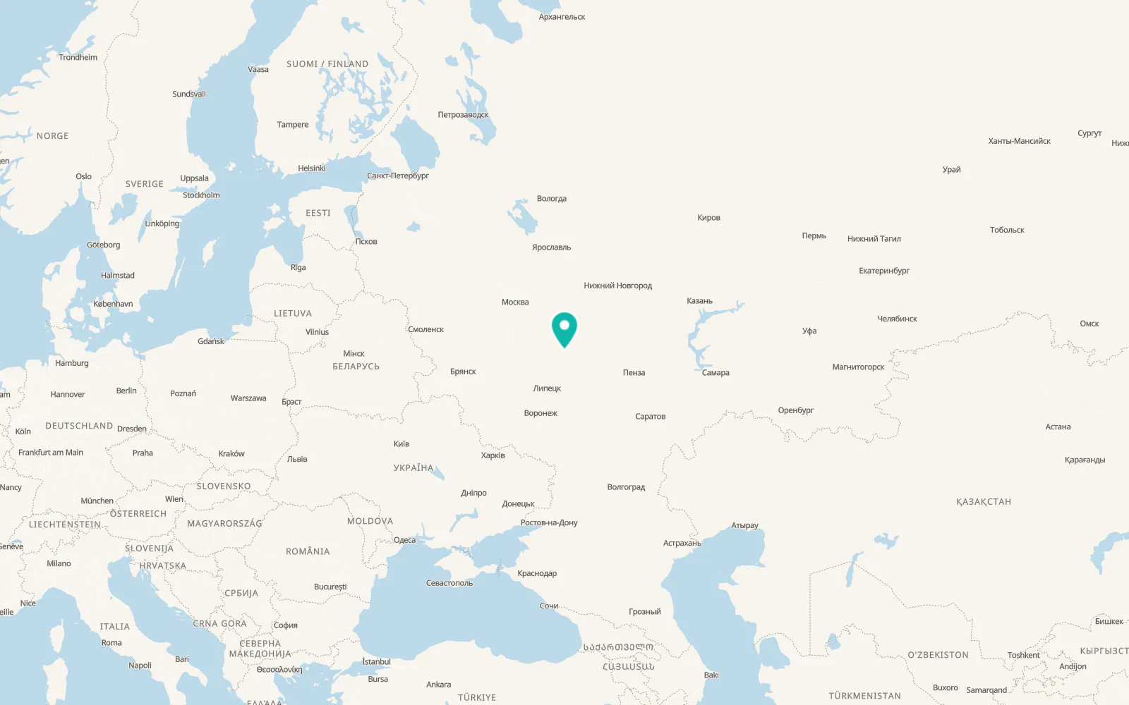 Map of Sapozhok