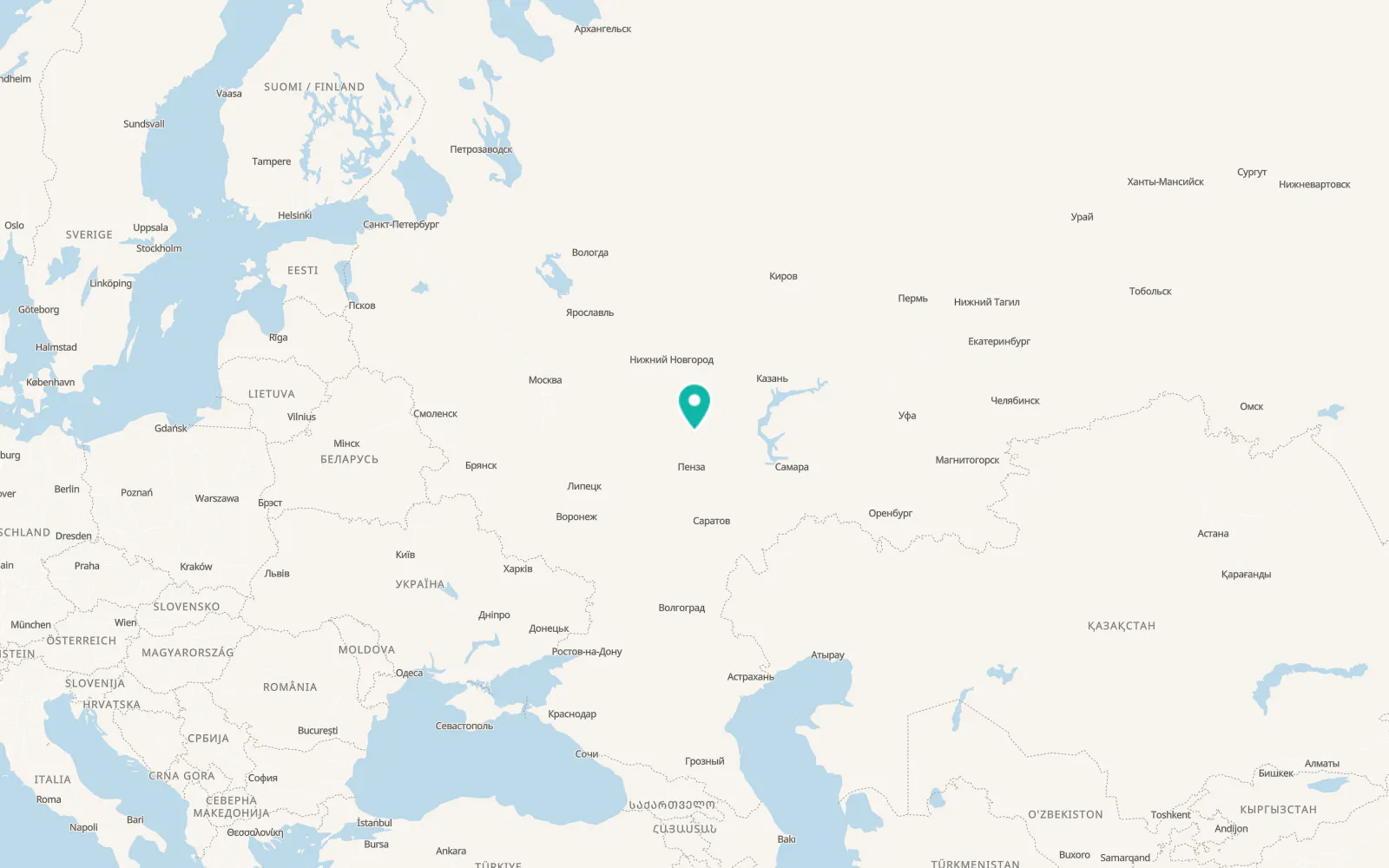 Map of Saransk