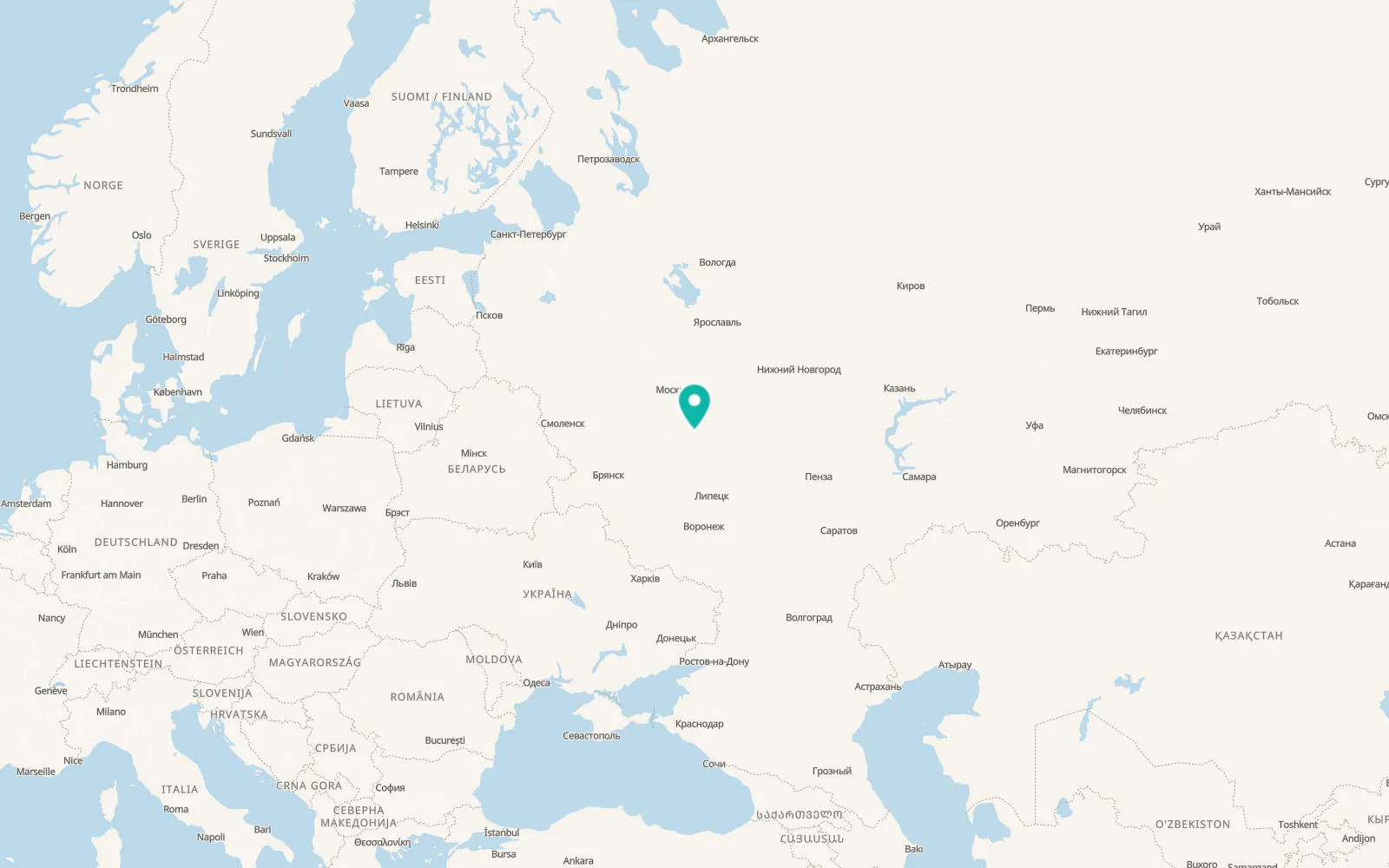 Map of Serebryanyye Prudy