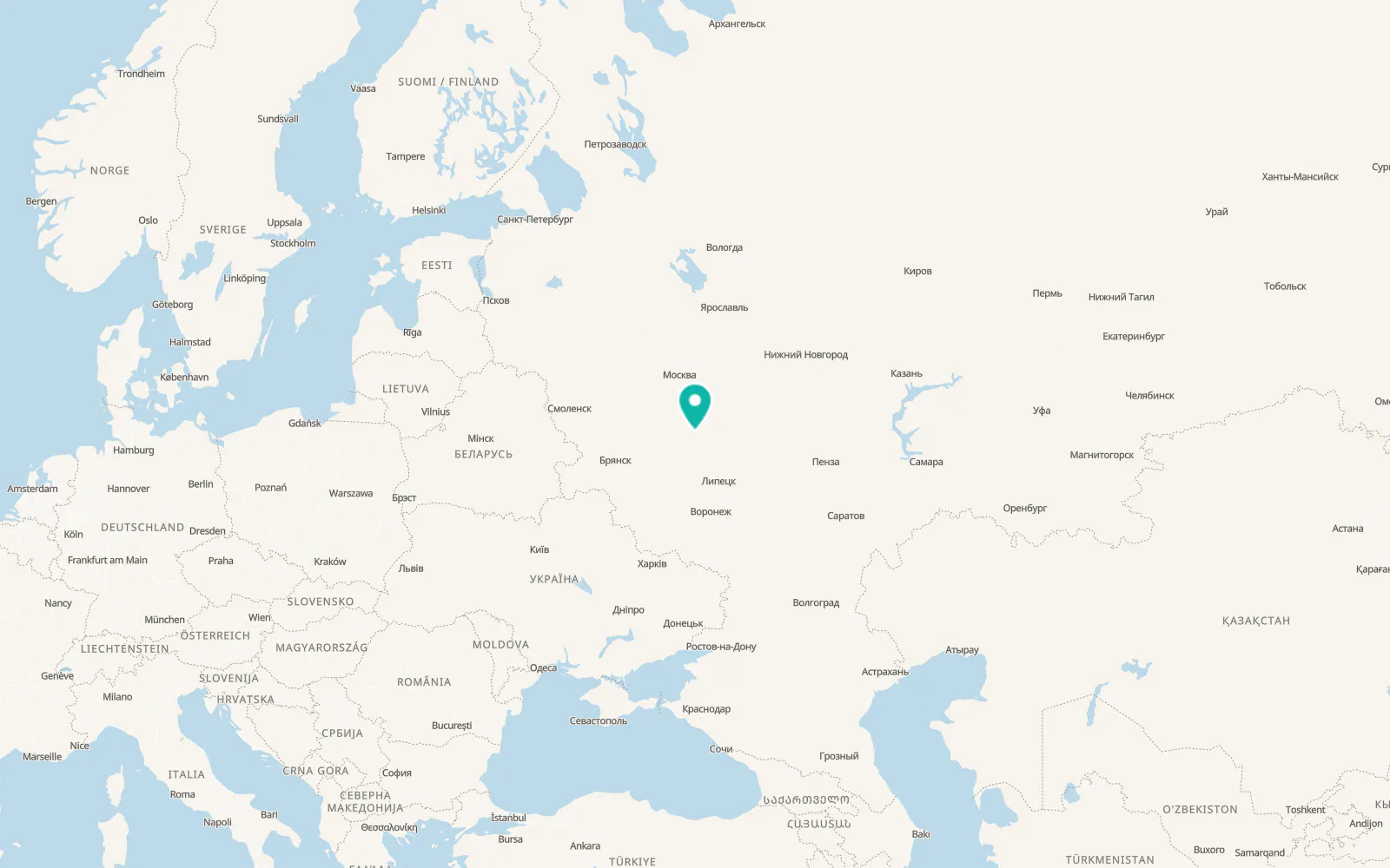 Map of Severo-Zadonsk