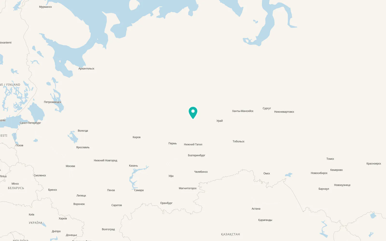 Map of Severoural’sk