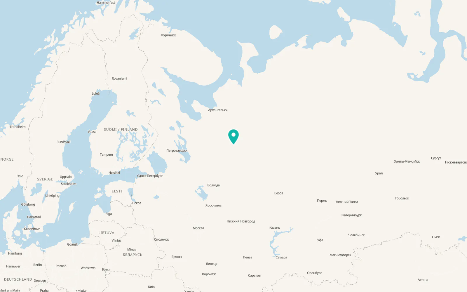 Map of Shenkursk