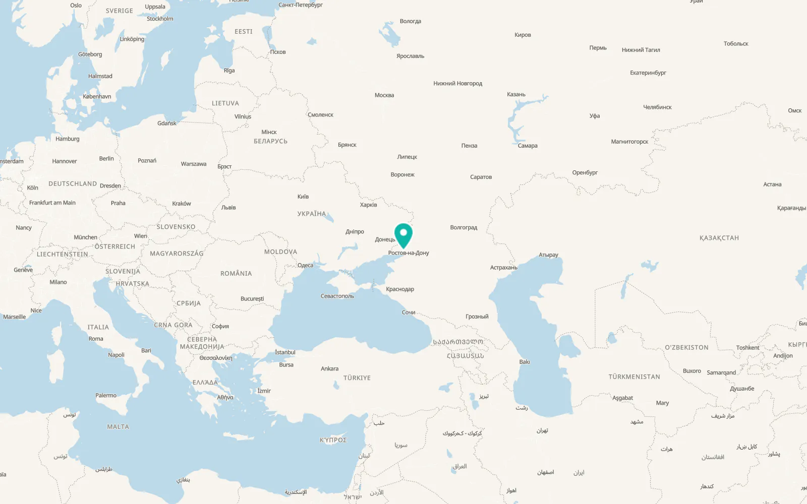 Map of Sinyavskoye
