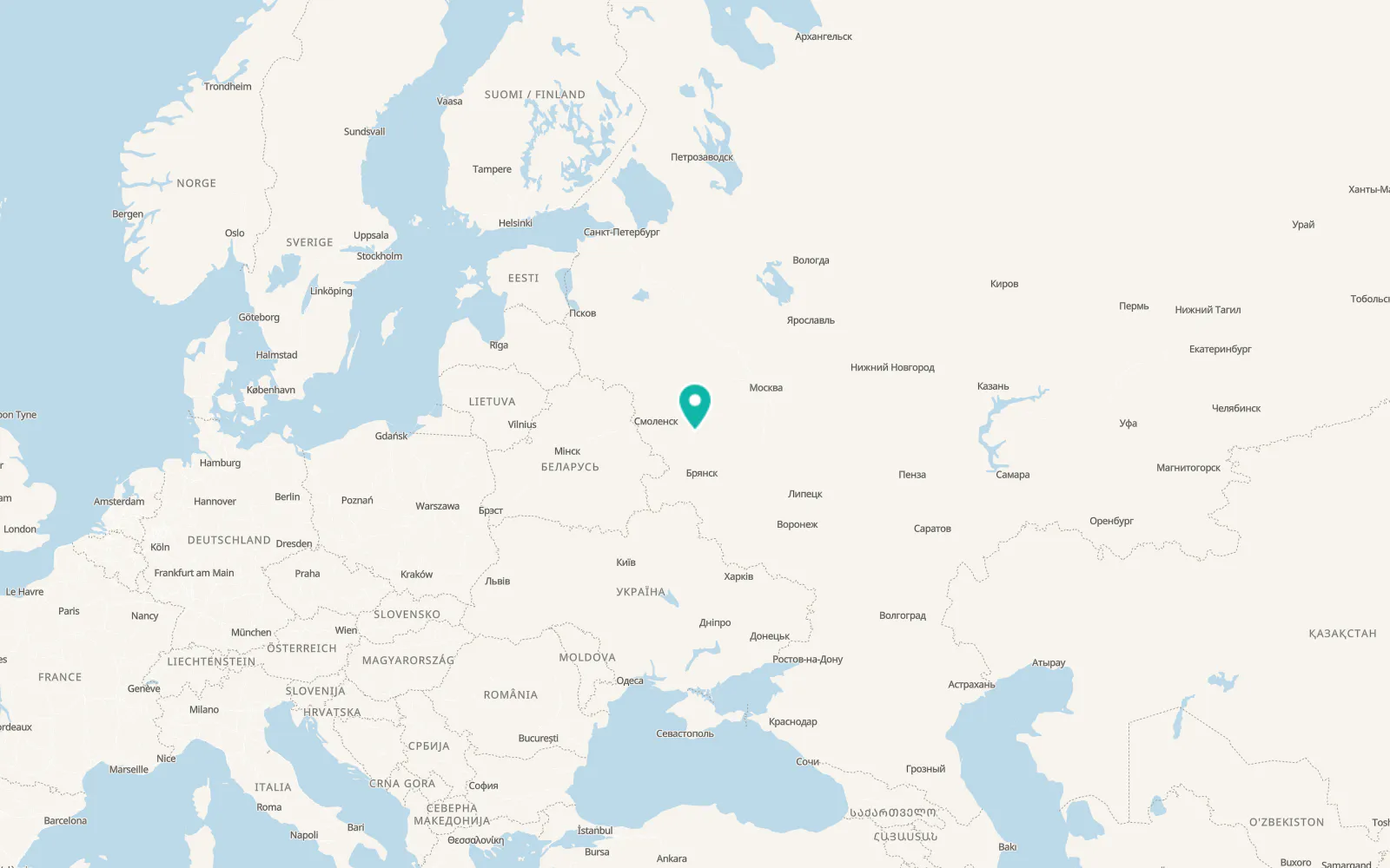 Map of Spas-Demensk