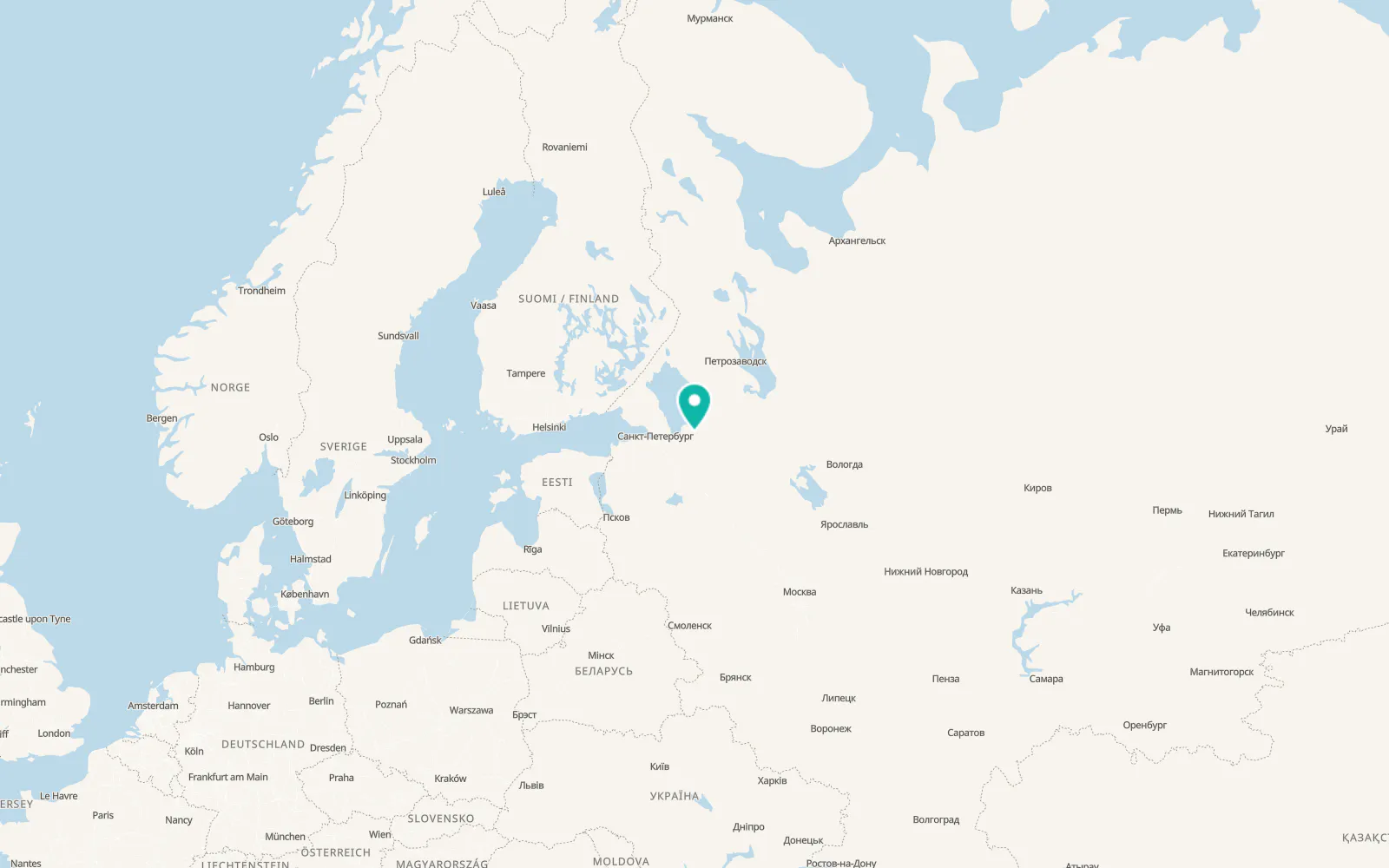 Map of Staraya Ladoga