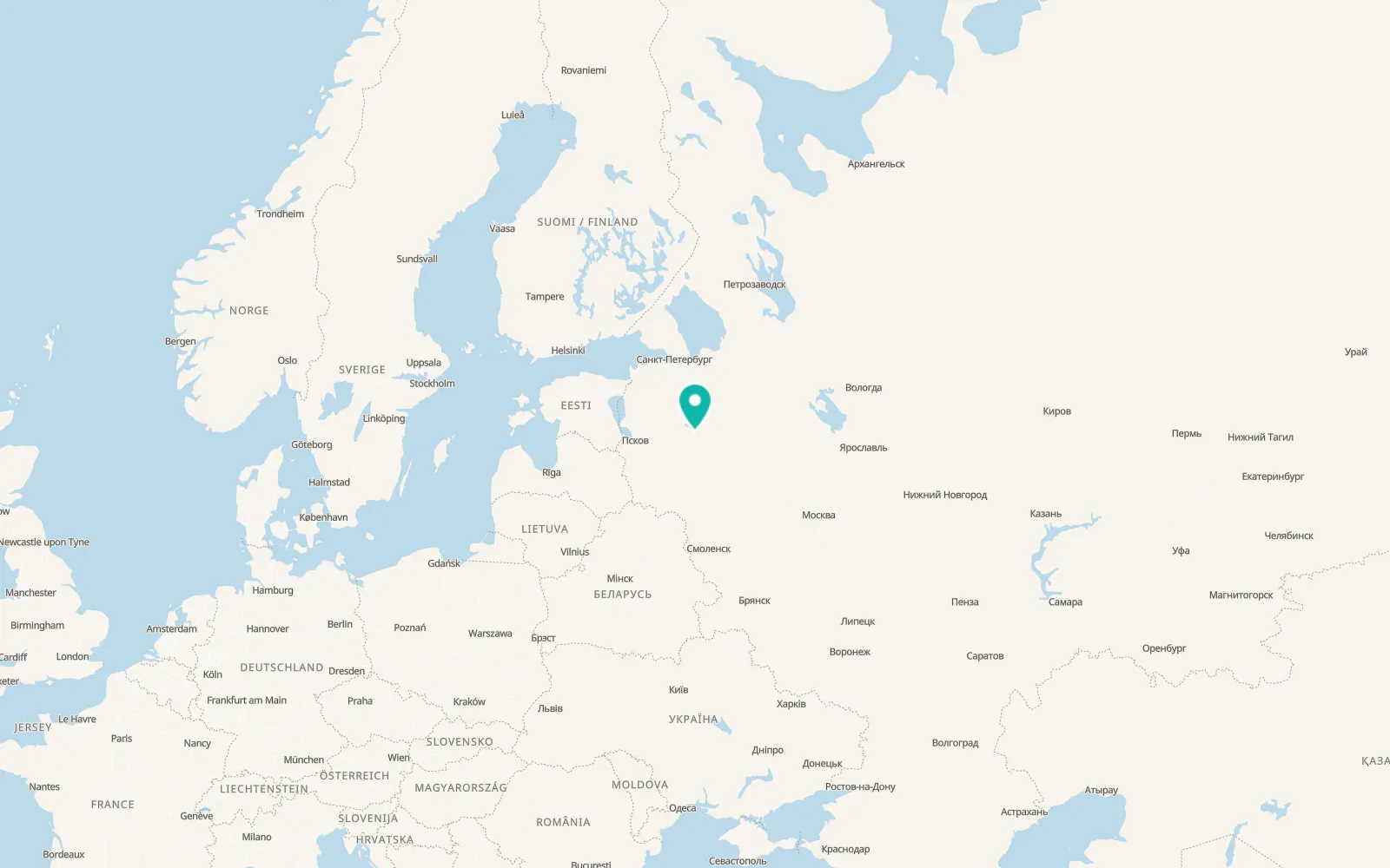 Map of Staraya Russa