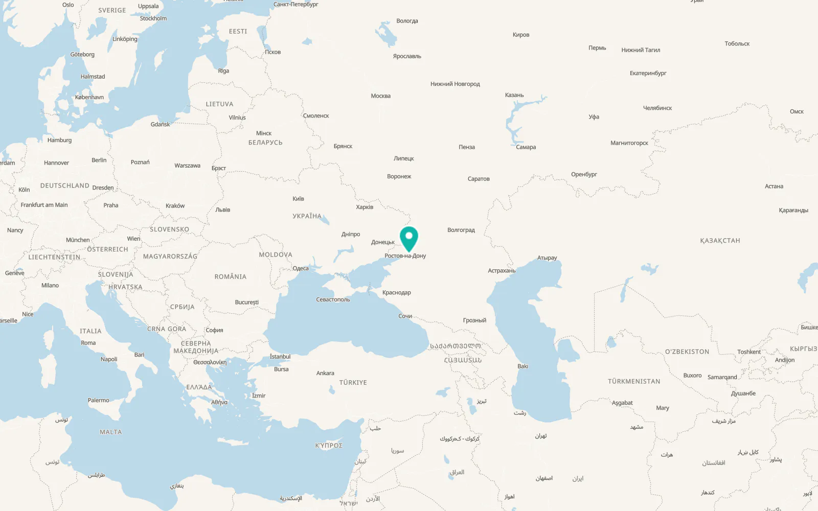 Map of Starocherkasskaya
