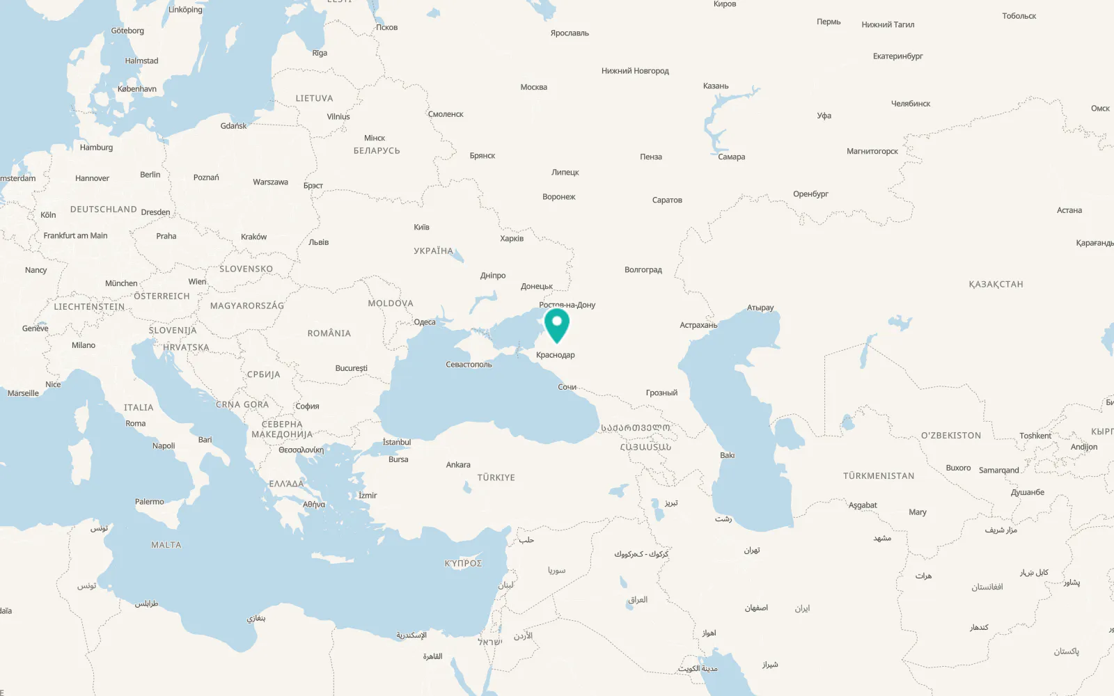 Map of Staromyshastovskaya