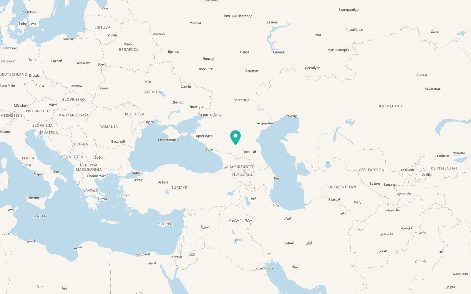 Map of Staropavlovskaya