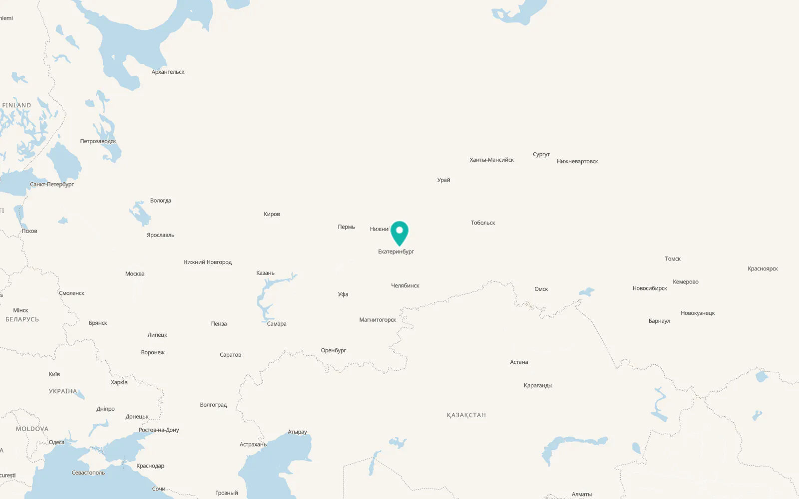 Map of Staropyshminsk