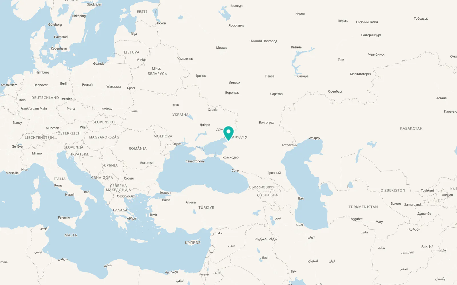 Map of Staroshcherbinovskaya