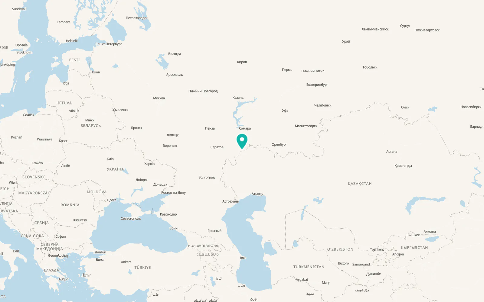 Map of Staryye Ozinki