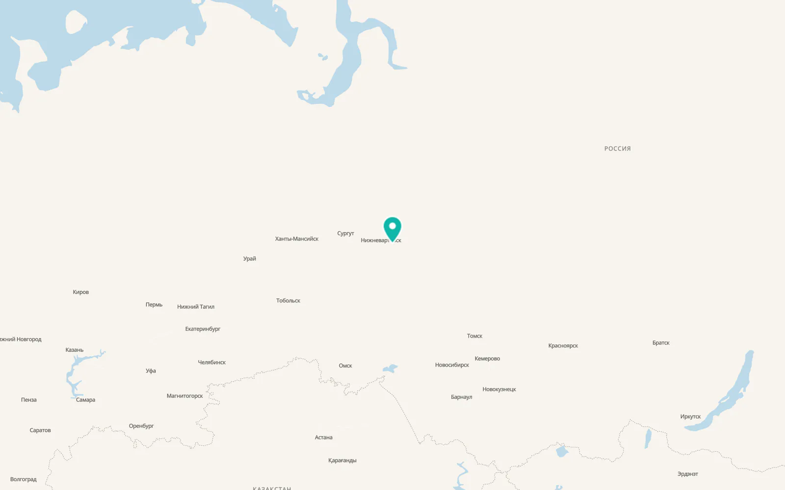 Map of Strezhevoy