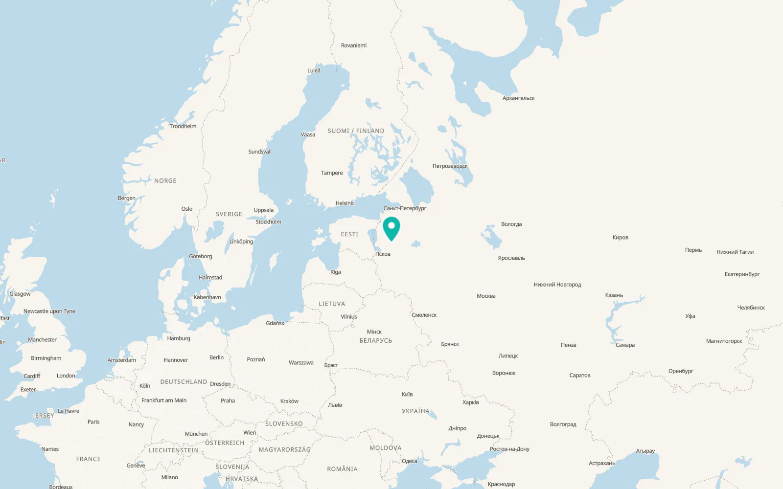Map of Strugi-Krasnyye