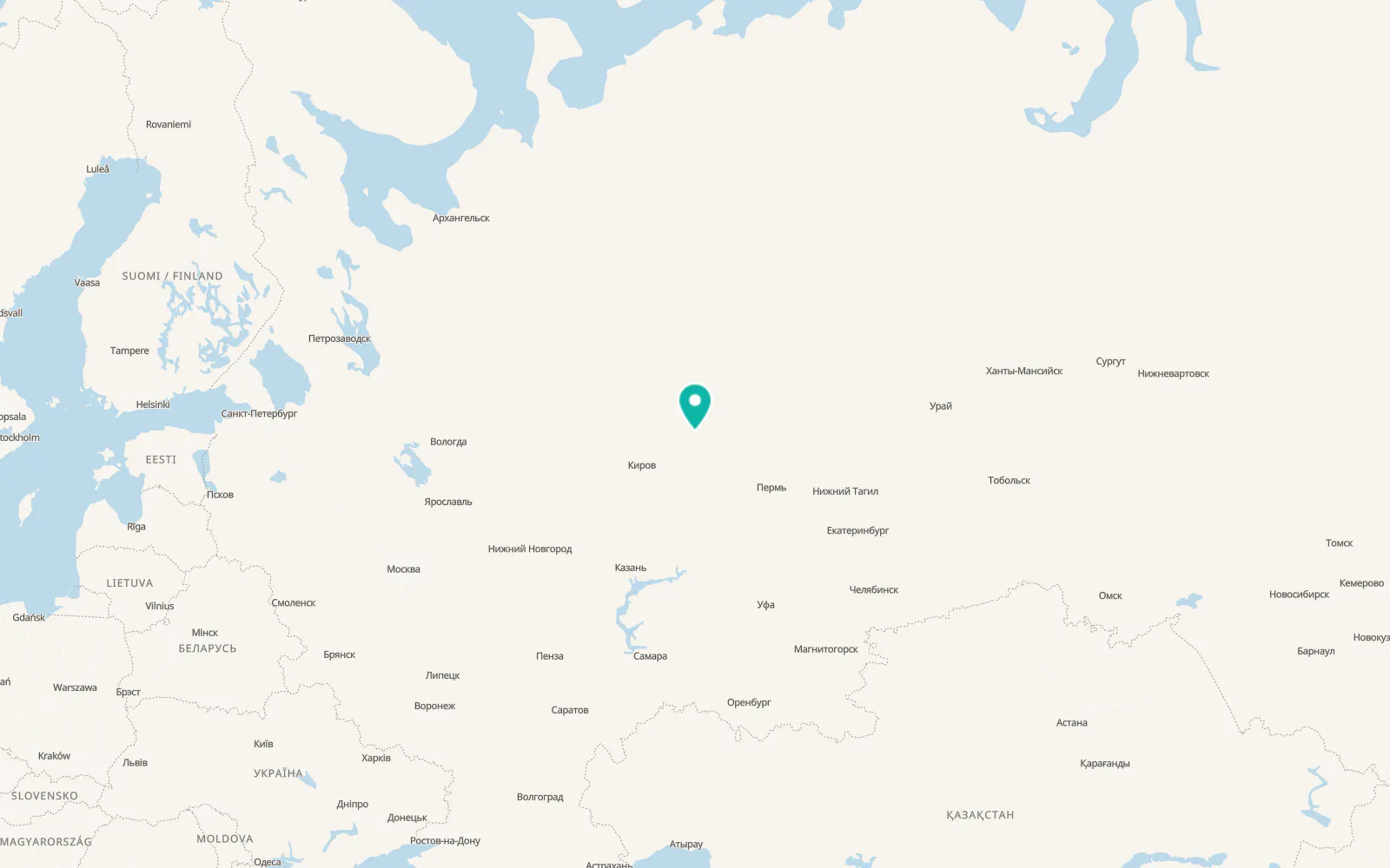 Map of Svetlopolyansk