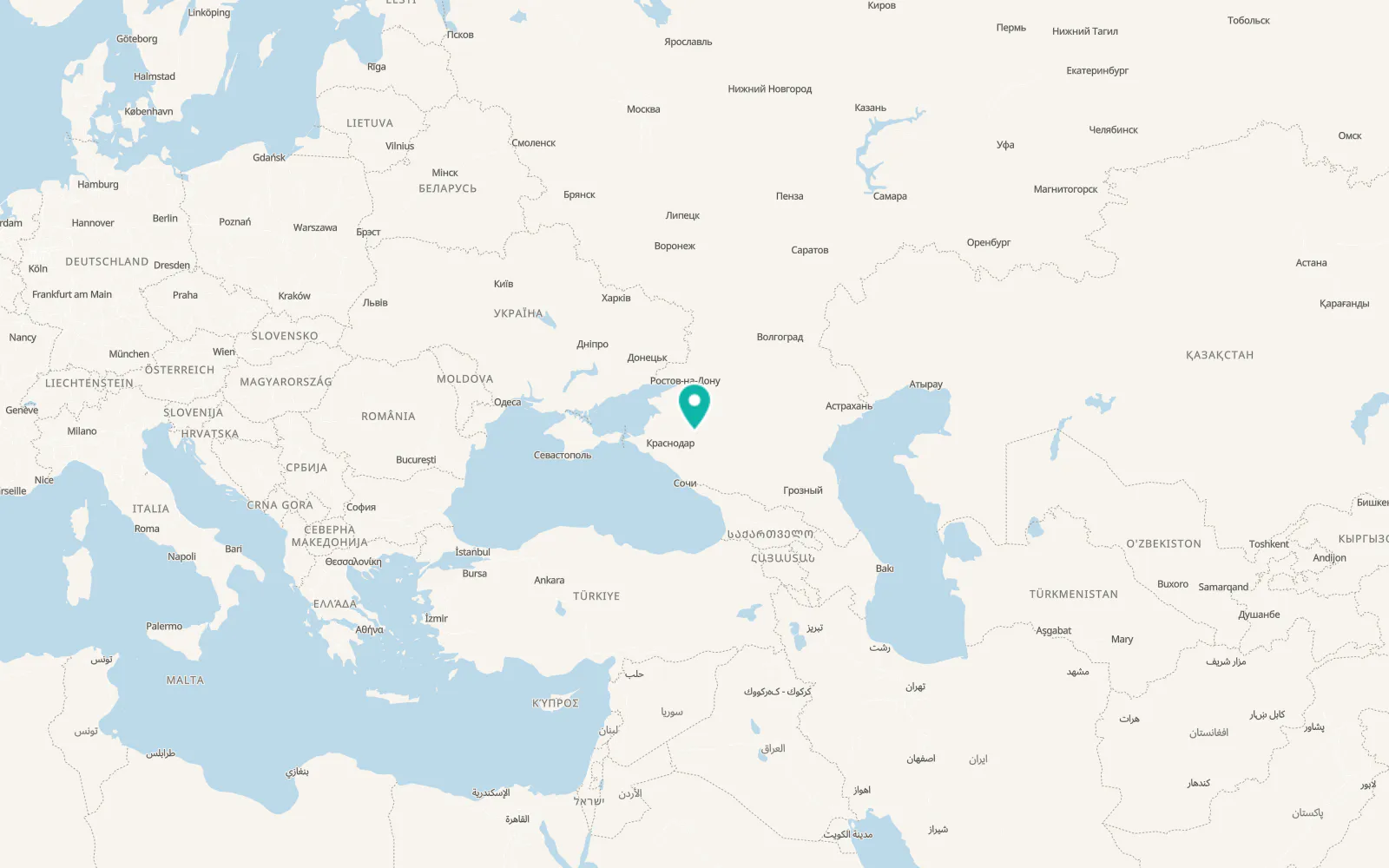 Map of Tbilisskaya