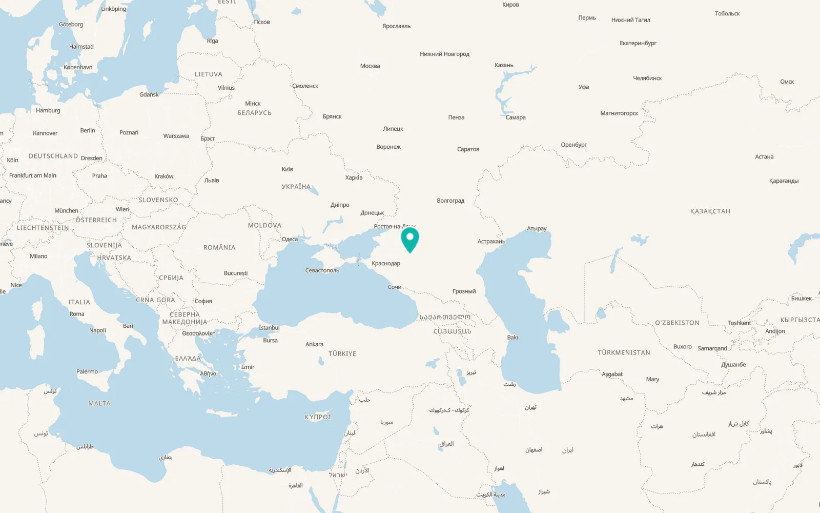 Map of Temizhbekskaya