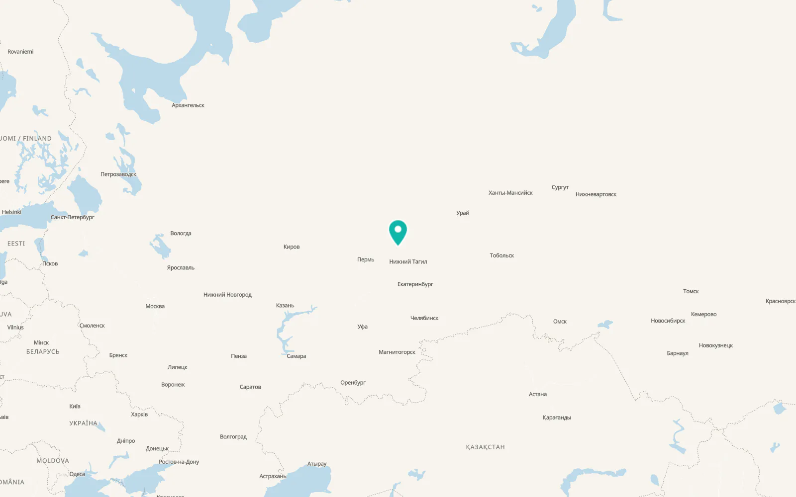 Map of Tëplaya Gora