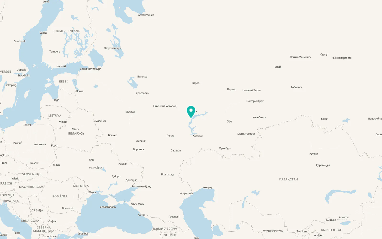 Map of Tetyushi