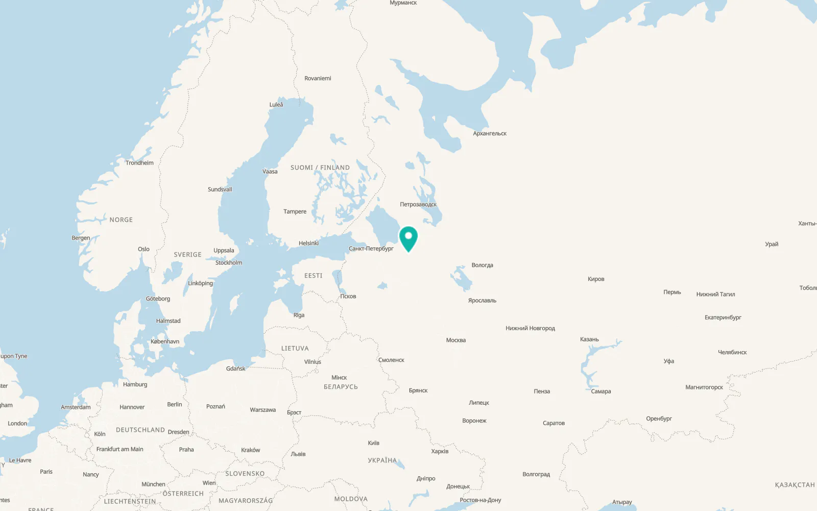 Map of Tikhvin