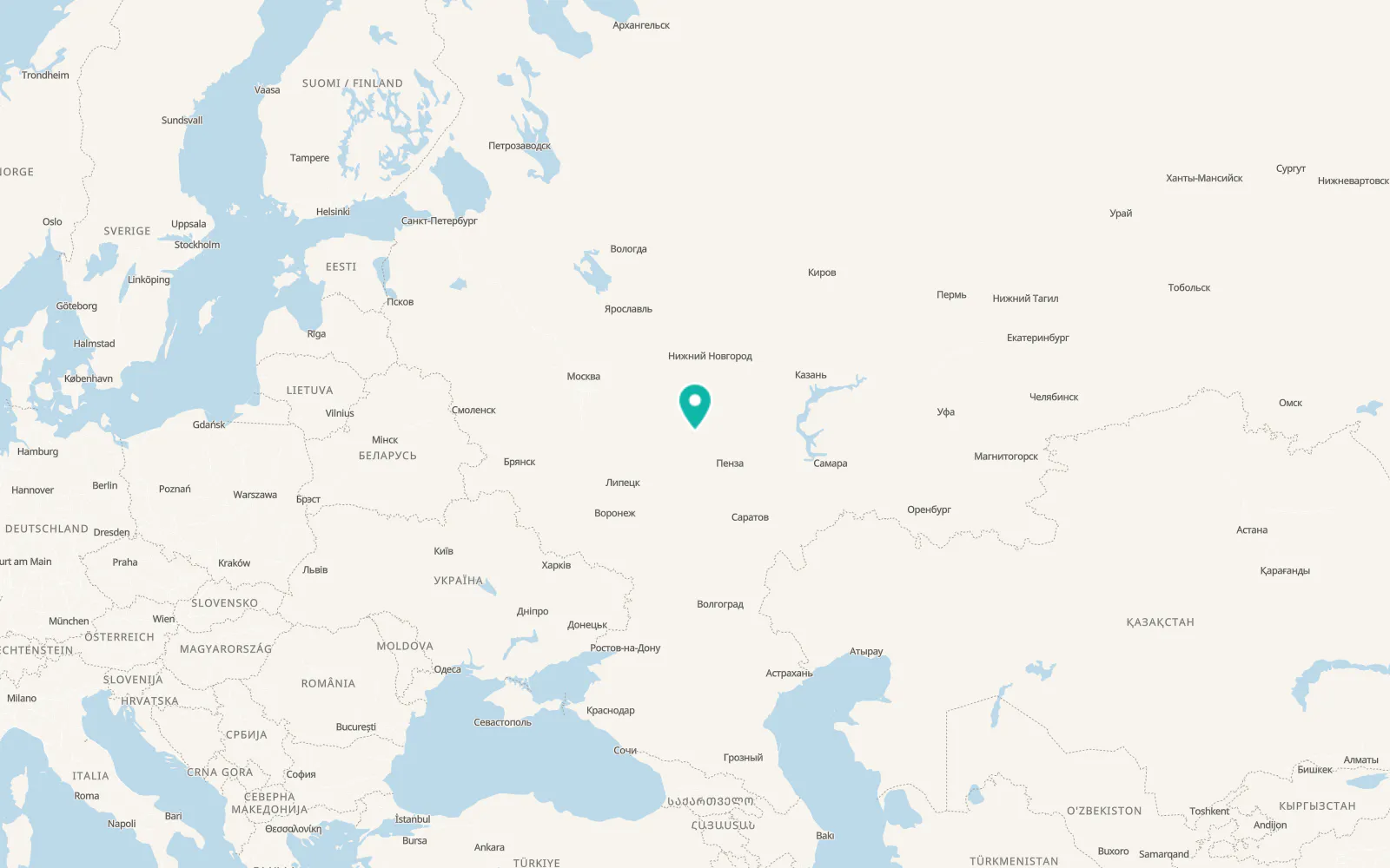 Map of Torbeyevo