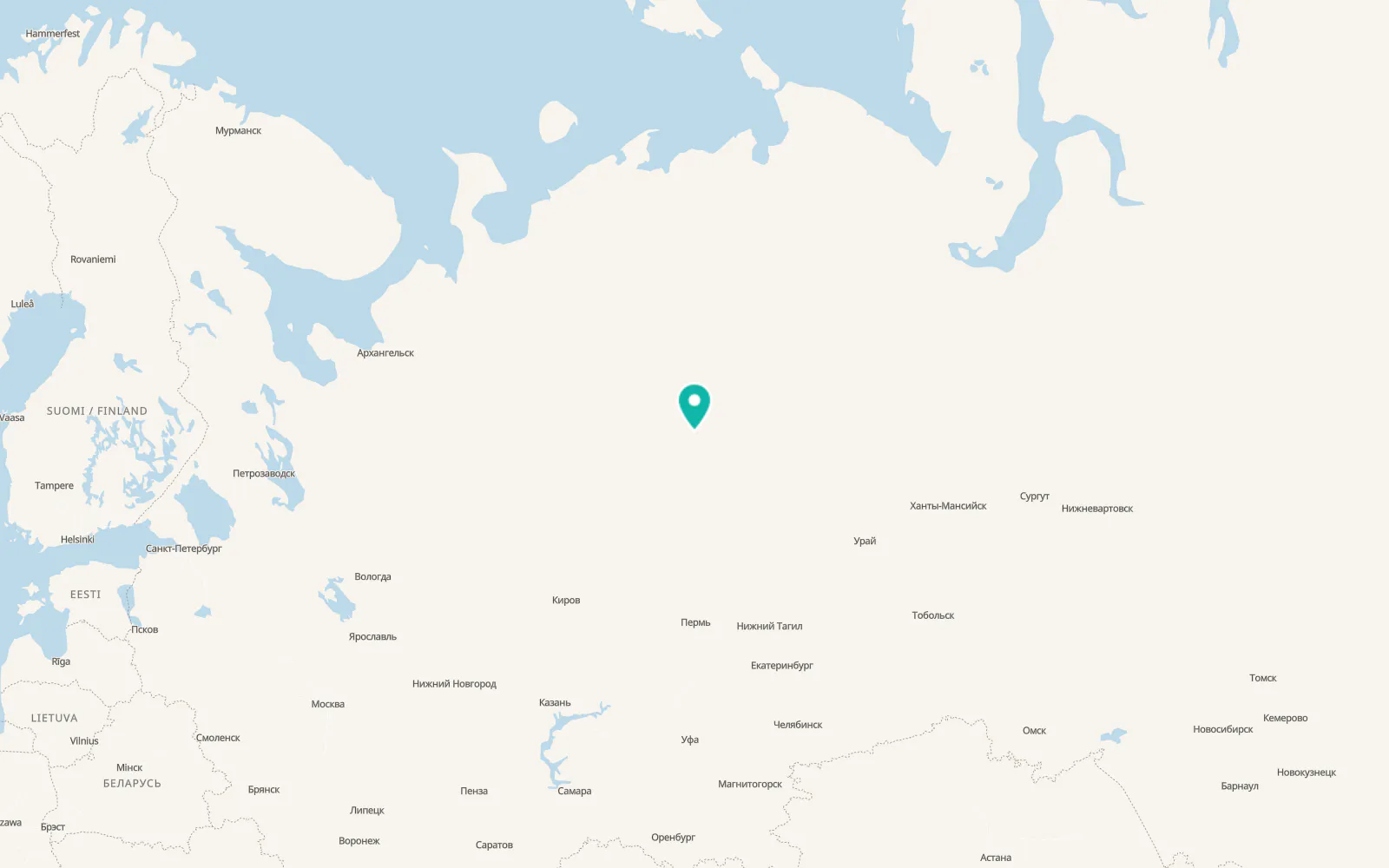 Map of Troitsko-Pechorsk