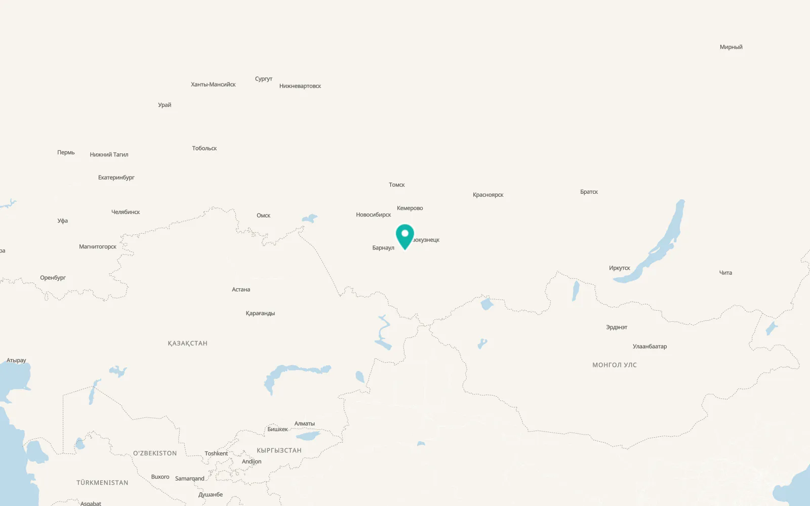 Map of Tselinnoye