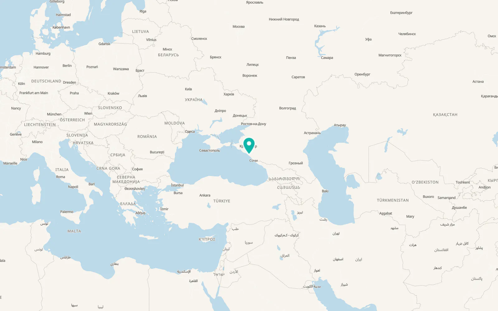 Map of Tuapse