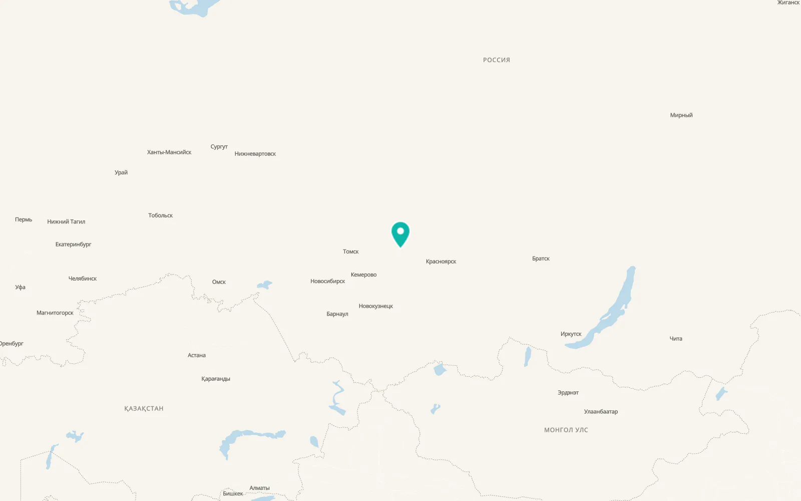 Map of Tyukhtet