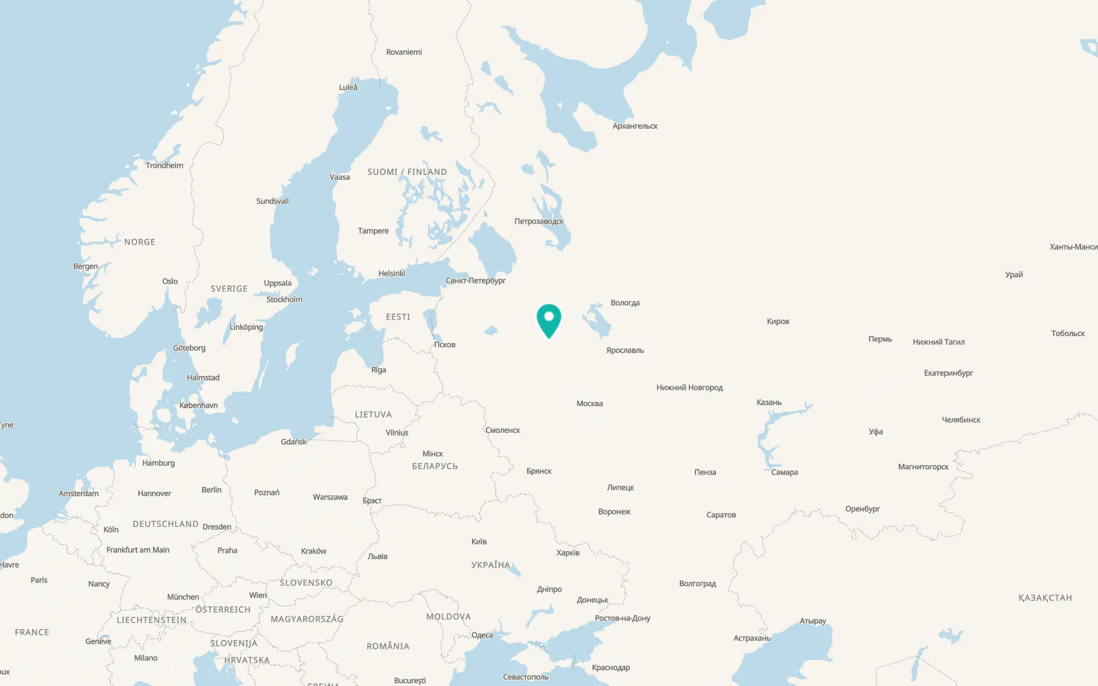 Map of Udomlya