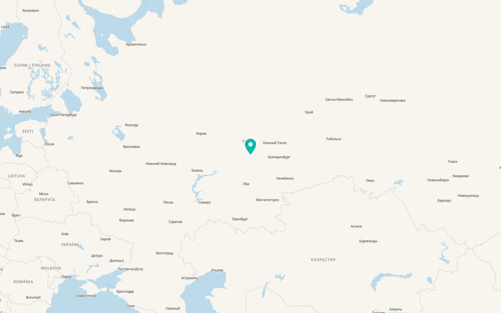 Map of Uinskoye