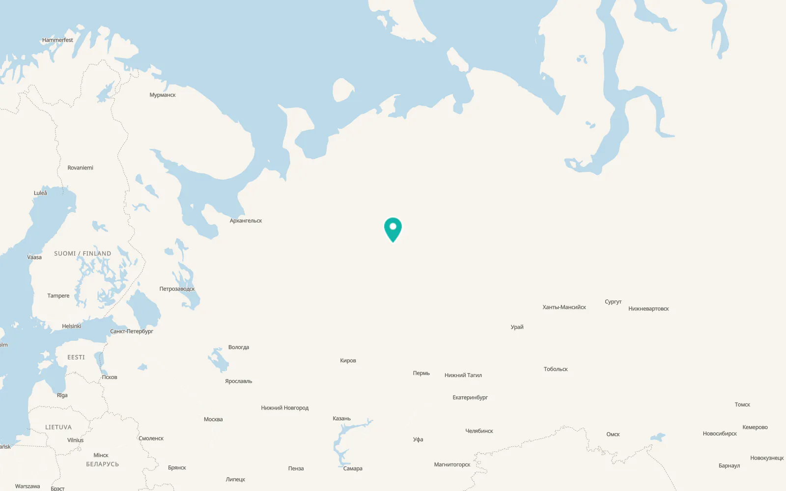Map of Ukhta