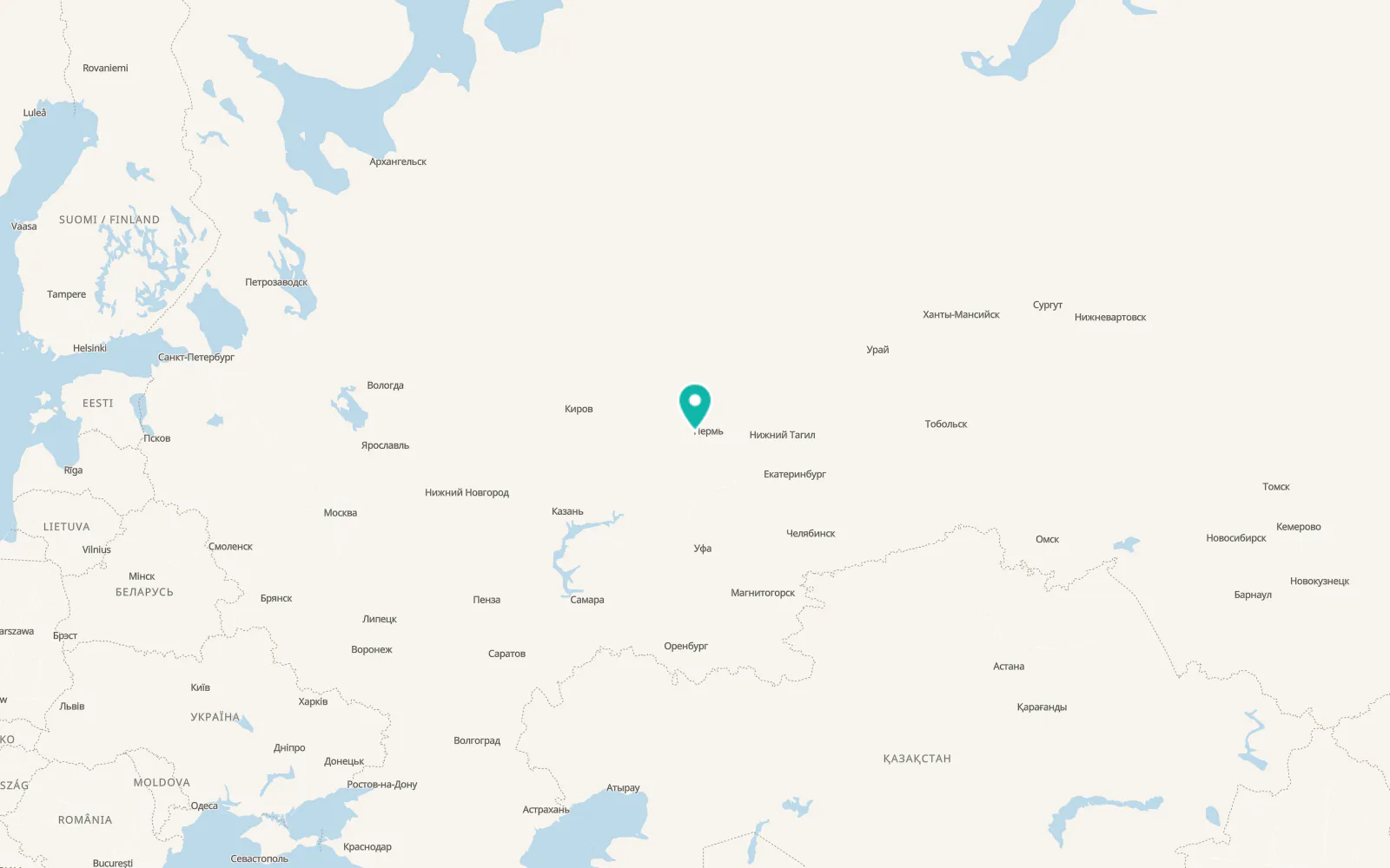Map of Ural’skiy