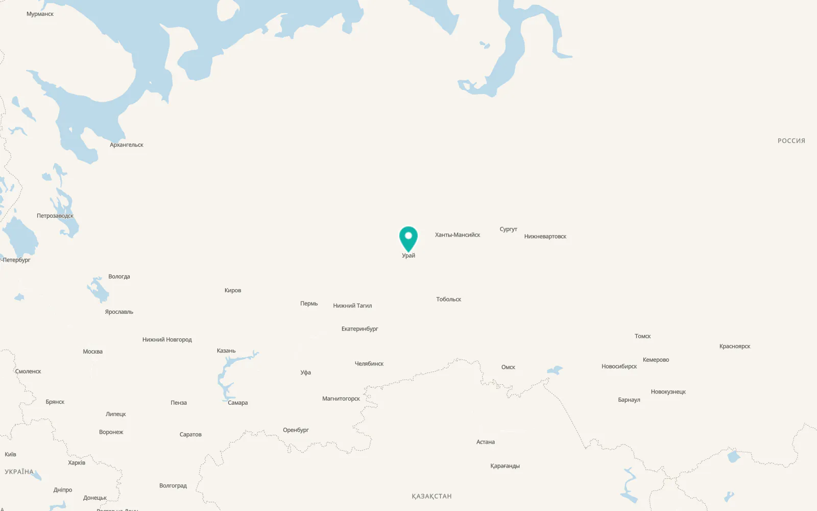 Map of Uray