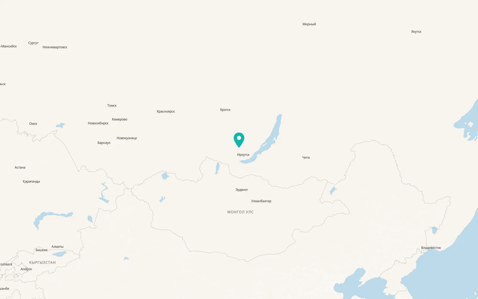 Map of Usol’ye-Sibirskoye