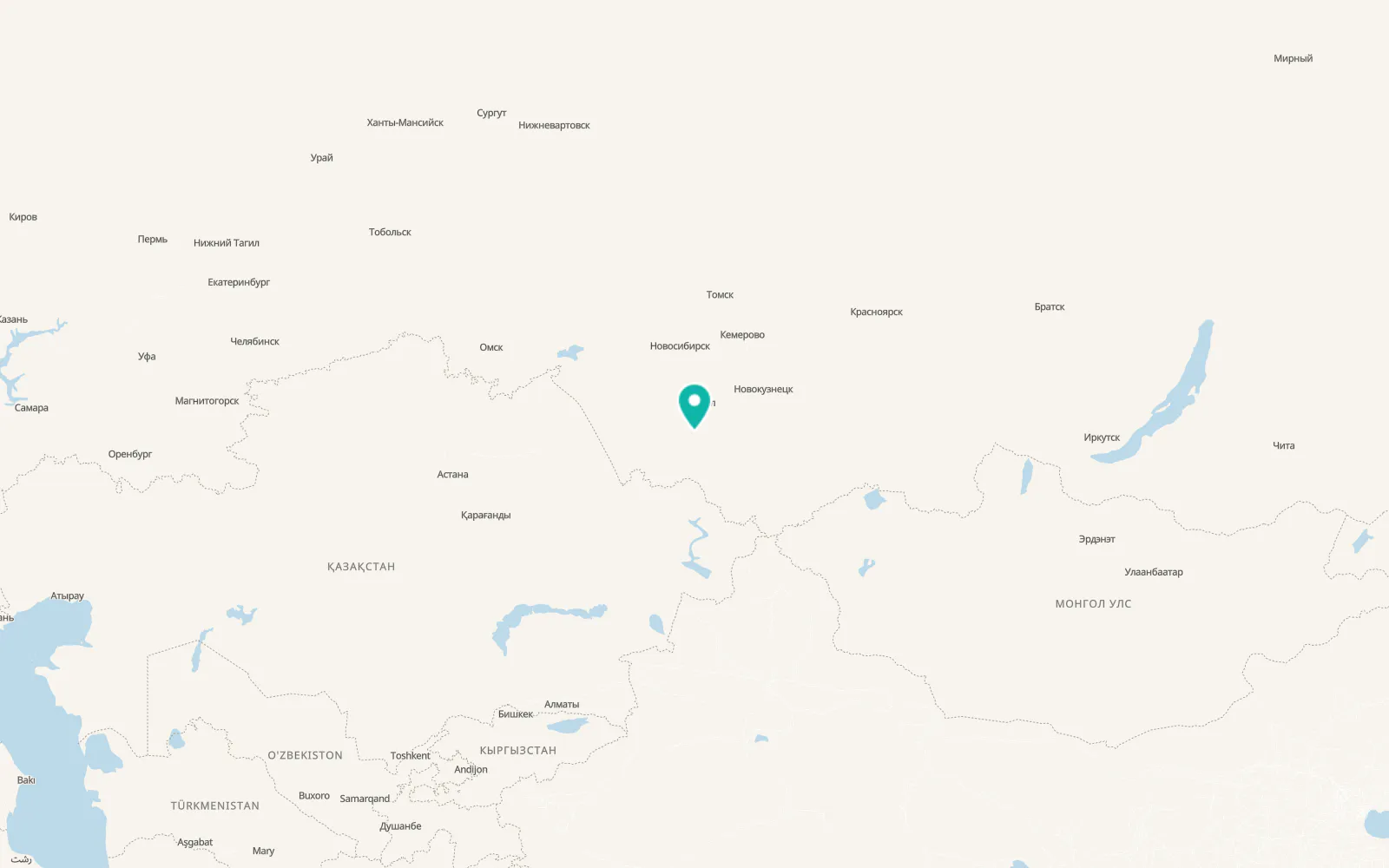 Map of Ust’-Charyshskaya Pristan’