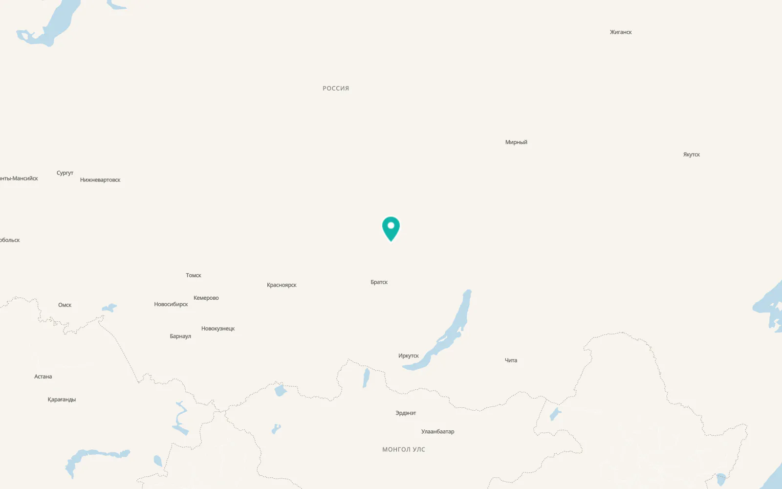 Map of Ust’-Ilimsk