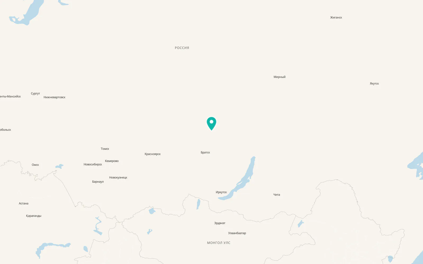 Map of Ust’-Ilimsk