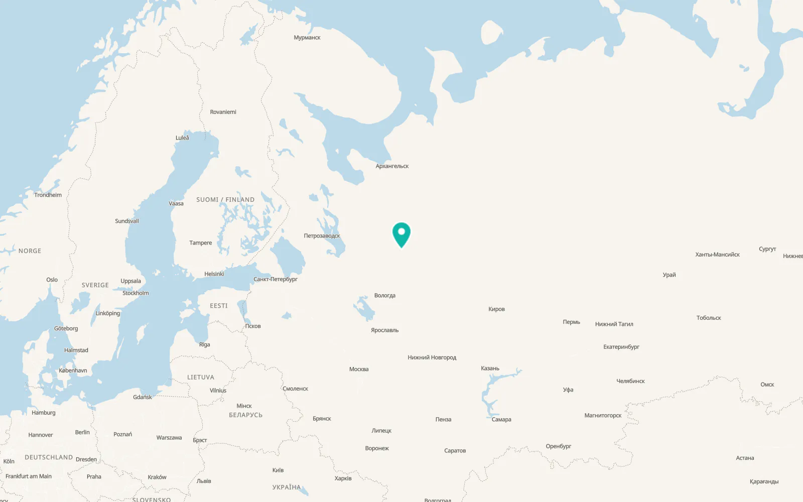 Map of Ust’-Shonosha