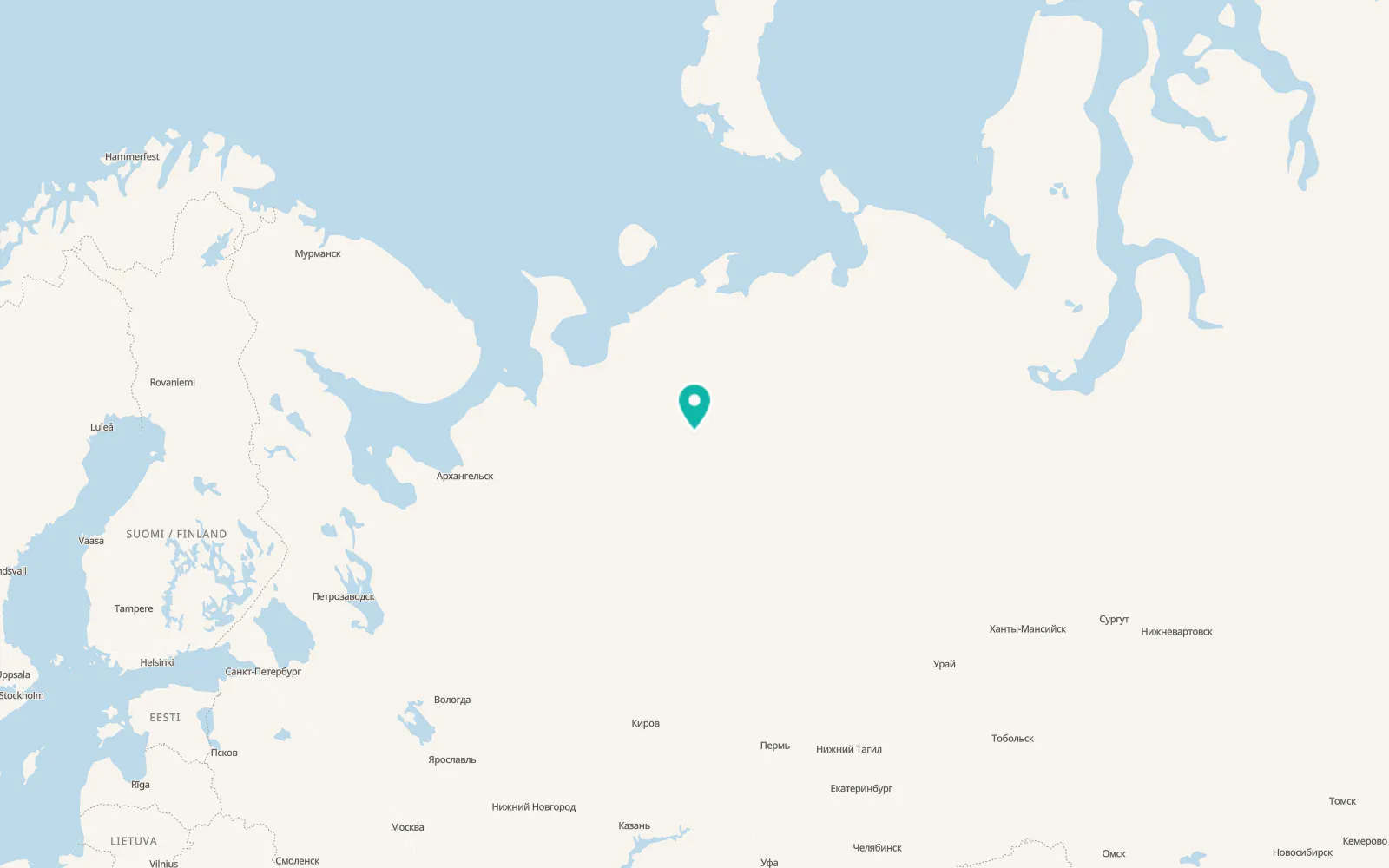 Map of Ust-Tsilma