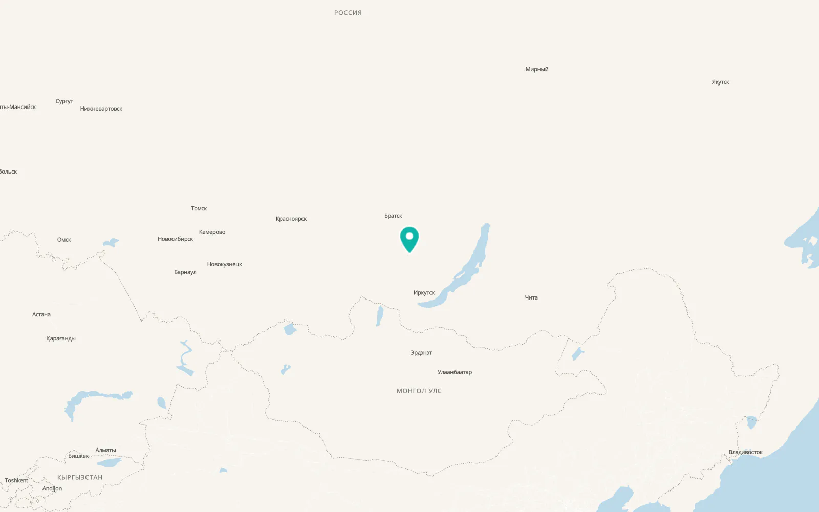 Map of Ust’-Uda