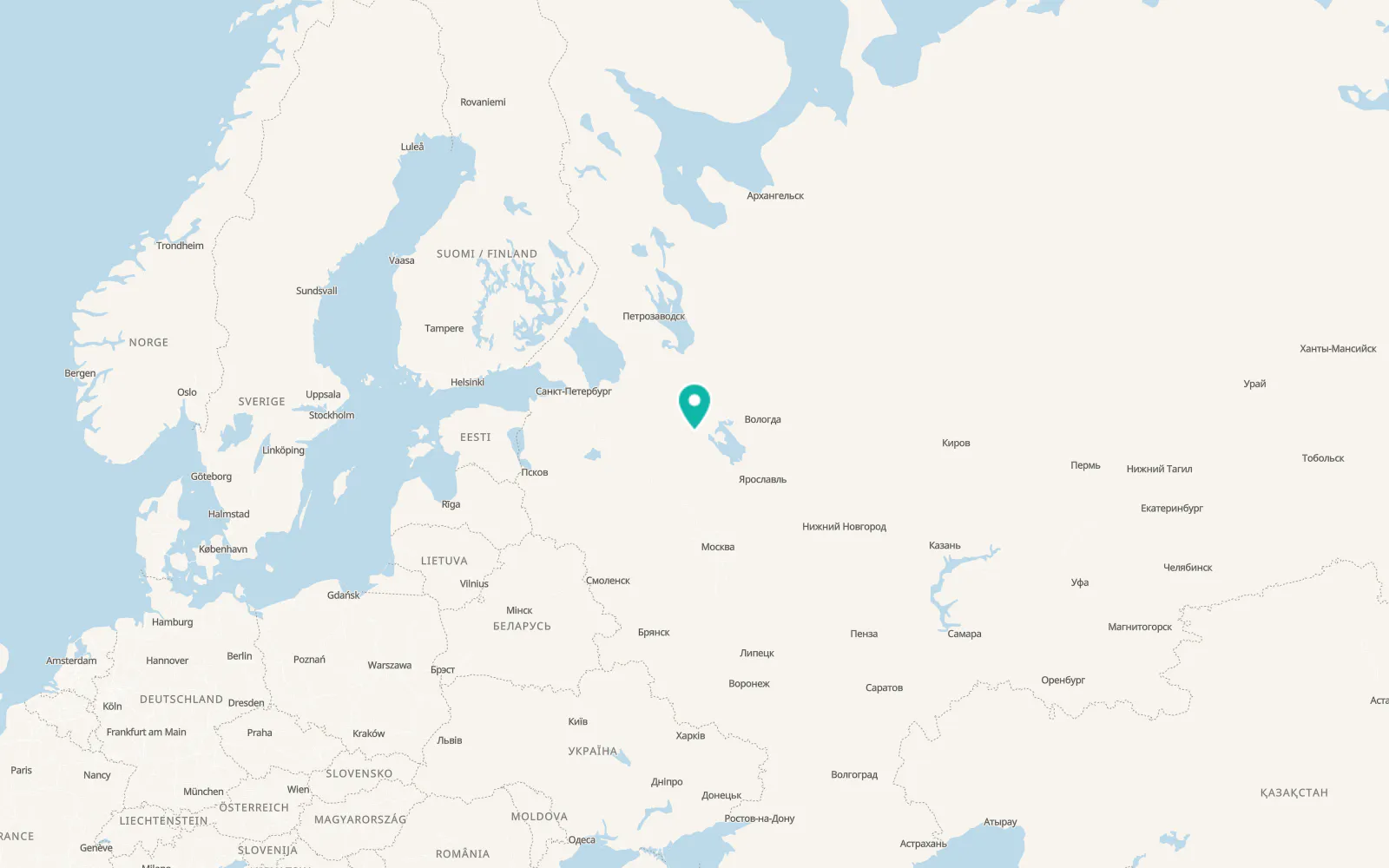 Map of Ustyuzhna