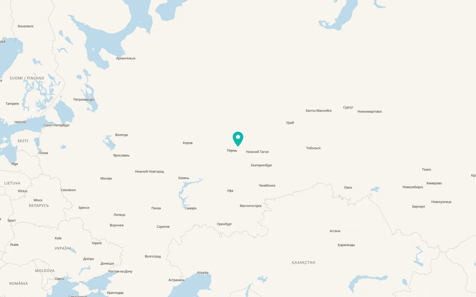 Map of Verkhnechusovskiye Gorodki