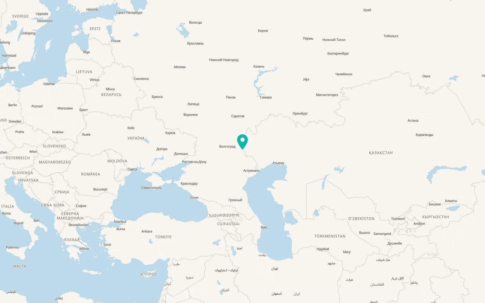 Map of Verkhniy Baskunchak