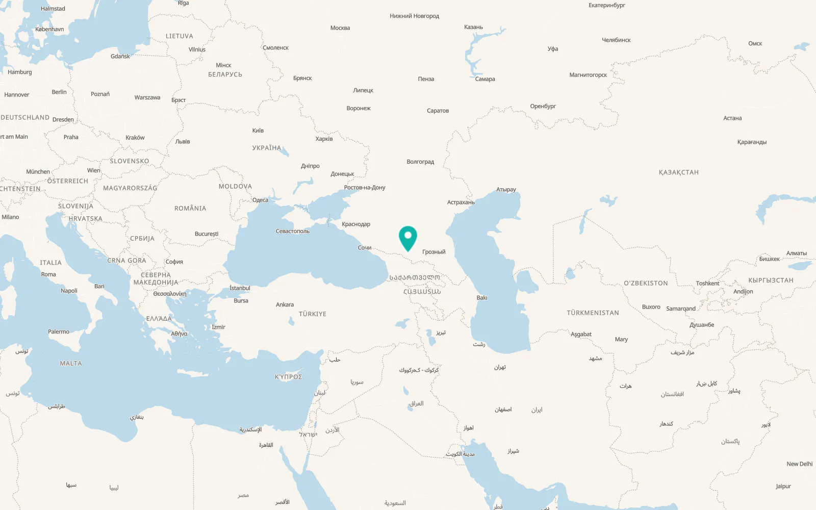 Map of Verkhnyaya Balkariya